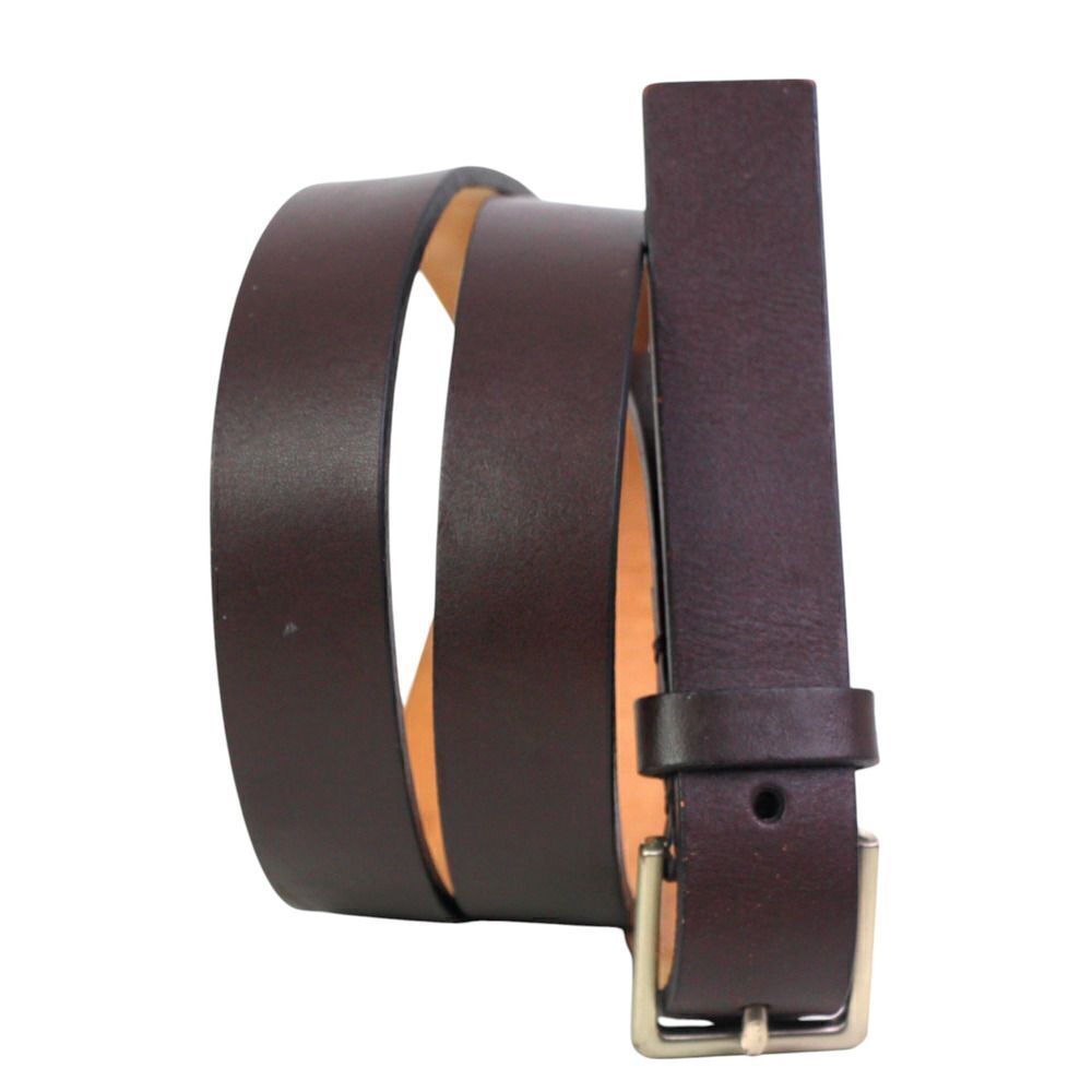 ITALY BROWN GENUINE LEATHER 7/8"Wd SKINNY CASUAL DRESS WOMEN'S BELT Sz M (87T